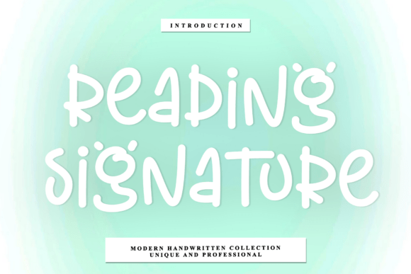 Reading Signature: Your Artisanal Script Font
